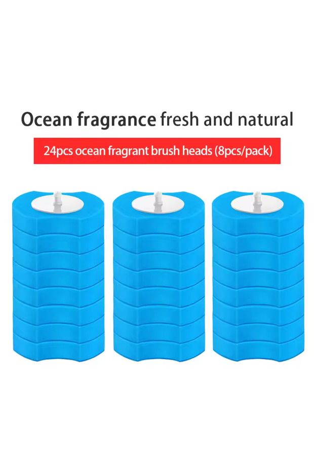 24PCS Ocean 24PCS Disposable Toilet Brush Refills Brush Cleaner Toilet Refill Pads Bowl Cleaners Scr - 1