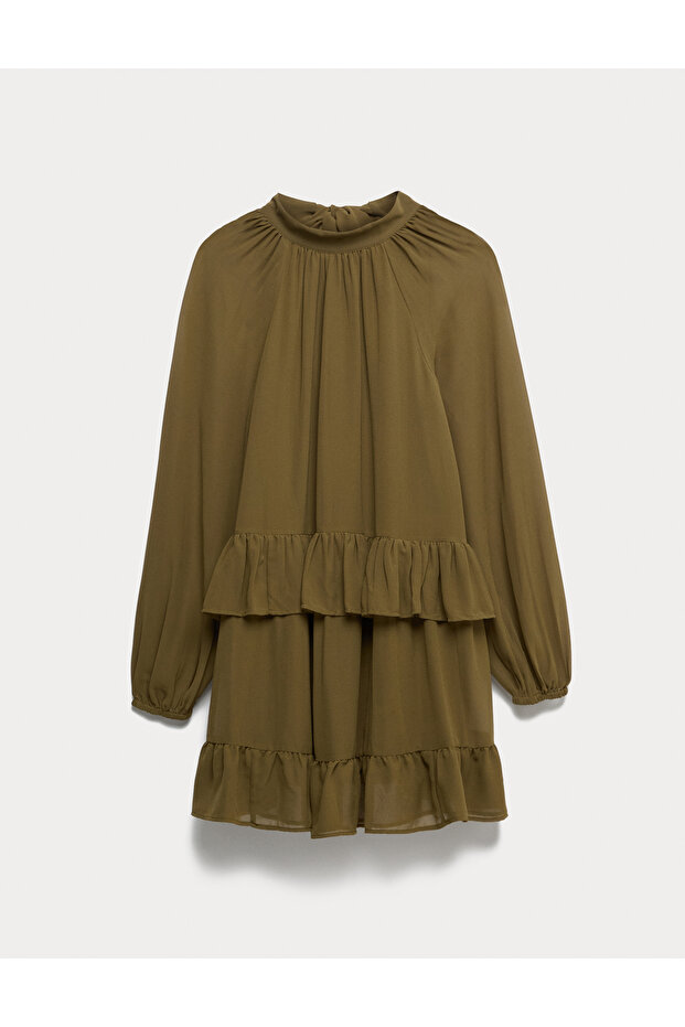 Fırfırlı Mini Elbise - 2