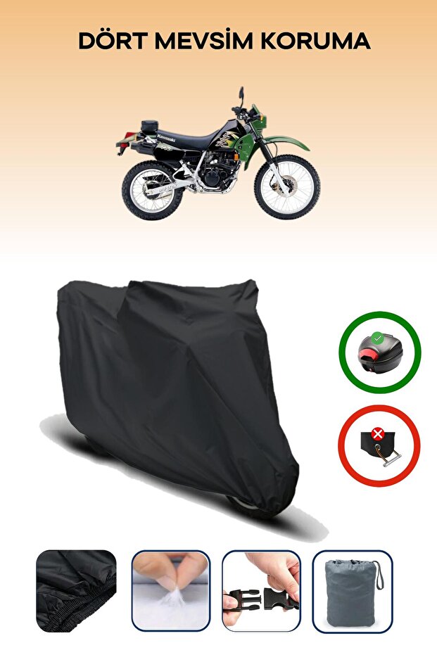 Black Rear Bag Compatible Kawasaki Klr 250 Compatible Motorcycle Tarpaulin Motor Cover