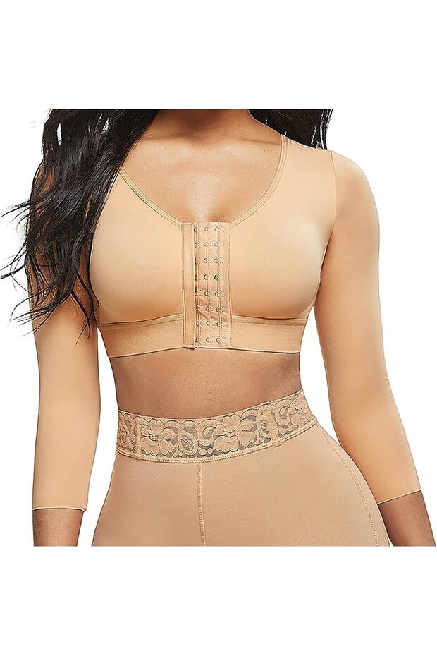 Women's Shapewear Tops,Wear Your Own Bra,Long Sleeve Slim Crop Arm Shape Slimming Underwear,XL - 1