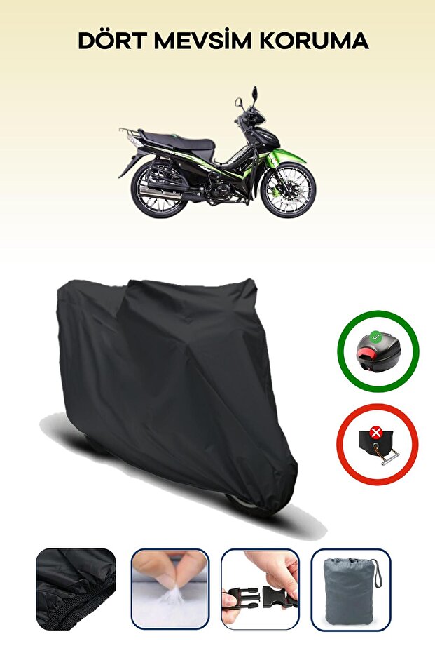 Black Rear Bag Compatible Rks Sniper 100 Compatible Motorcycle Tarpaulin Motor Cover