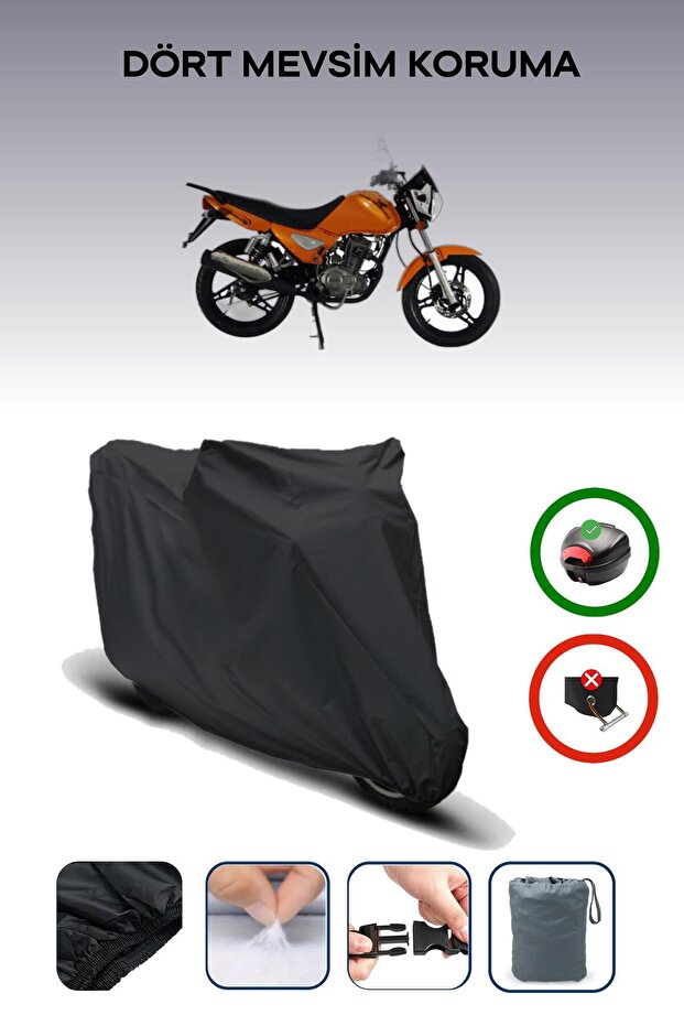 Black Rear Bag Compatible Mondial 150 Mc Compatible Motorcycle Tarpaulin Motor Cover
