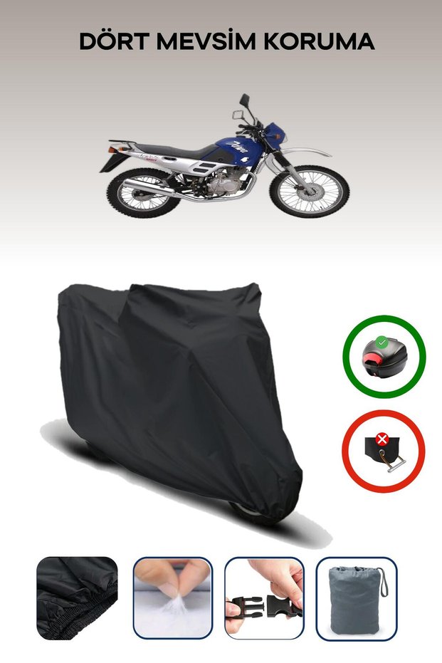 Black Rear Bag Compatible with Jawa 125 Sport Compatible Motorcycle Tarpaulin Motor Cover