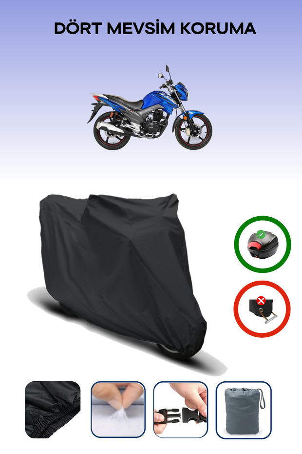 Black Rear Bag Compatible Rks Tnt 125 Pro Compatible Motorcycle Tarpaulin Motor Cover