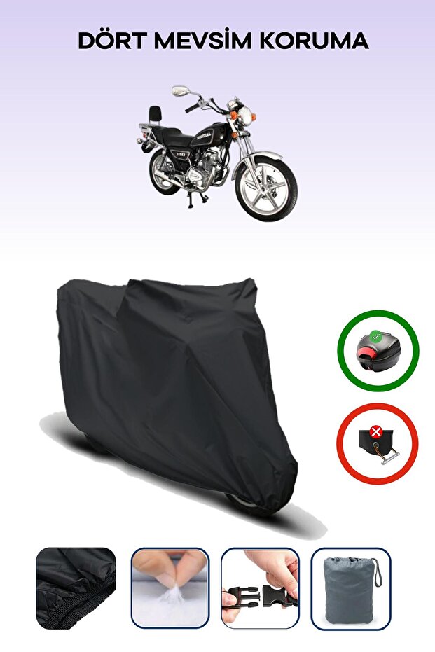Black Rear Bag Compatible Mondial 125 Ukt Compatible Motorcycle Canvas Motor Cover