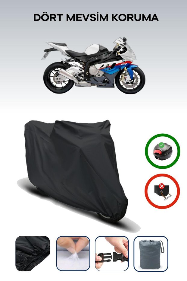Black Bmw S 1000 Rr Hp Motosport Compatible Motorcycle Tarpaulin, Engine Cover
