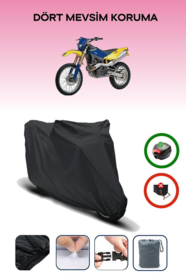 Black Rear Bag Compatible Husqvarna Te 610 Compatible Motorcycle Tarpaulin Motor Cover