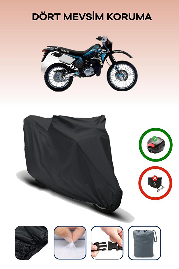 Black Rear Bag Compatible Yamaha Dt 125 R Compatible Motorcycle Tarpaulin Motor Cover