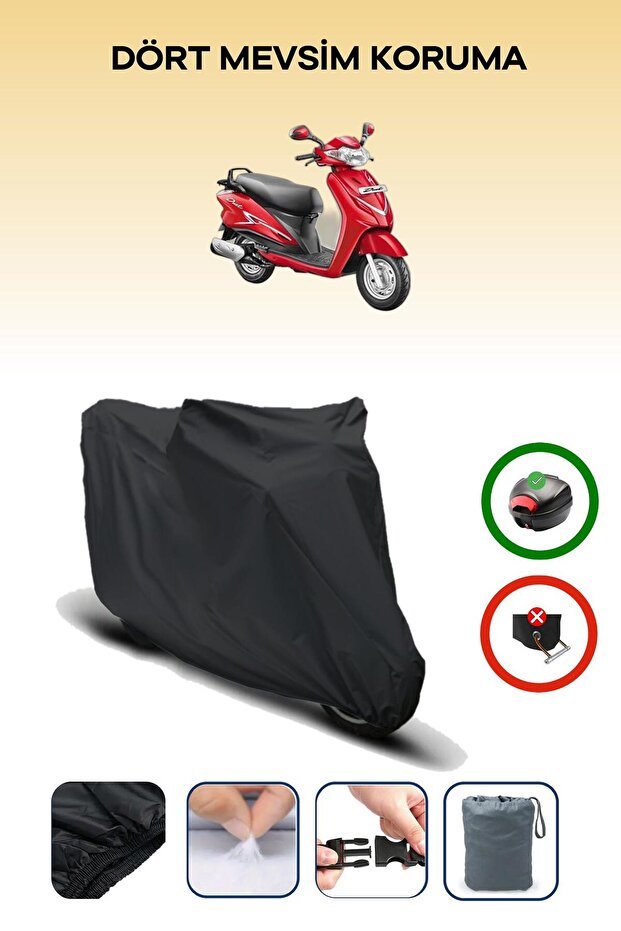 Black Rear Bag Compatible Hero Duet 110I Compatible Motorcycle Canvas Motor Cover