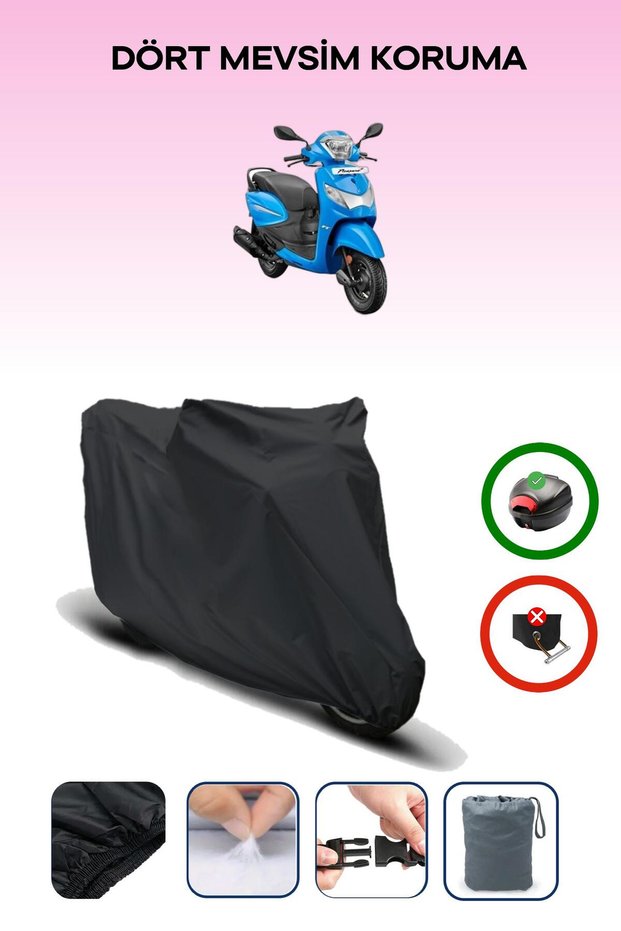 Black Rear Bag Compatible Hero Pleasure 110 Compatible Motorcycle Tarpaulin Motor Cover