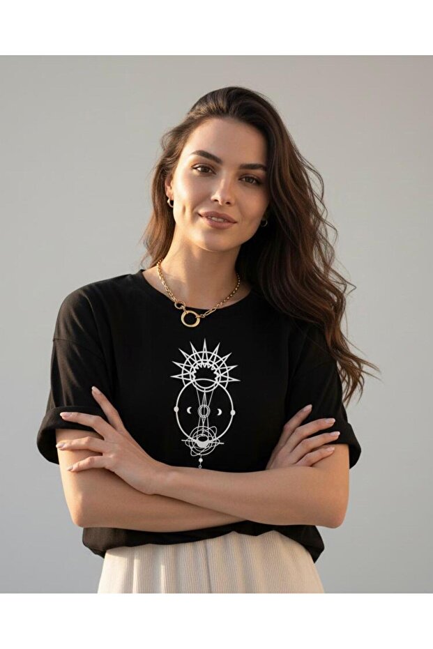 Women's Moon Soul Printed Crew Neck Tshirt