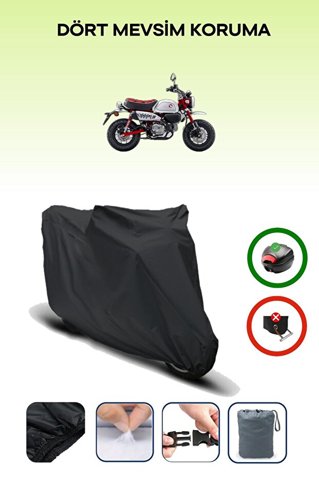 Black Rear Bag Compatible Honda Monkey 125 Compatible Motorcycle Tarpaulin Motor Cover
