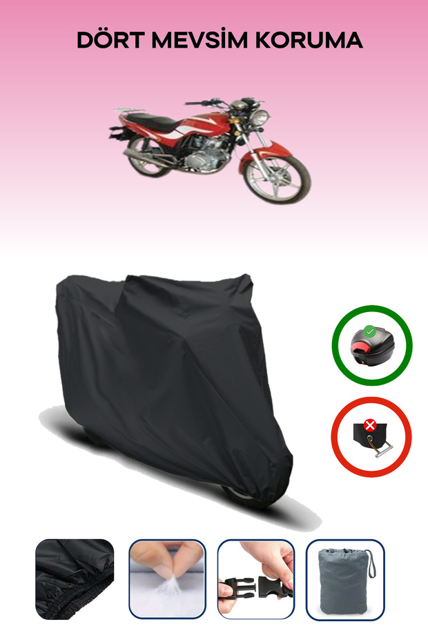 Black Rear Bag Compatible Bisan Shalter Compatible Motorcycle Tarpaulin Motor Cover