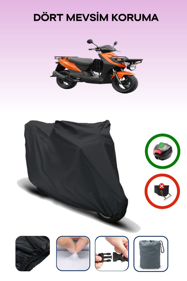 Kymco Agility Carry 50i 4T BLACK MOTORCYCLE BRAND REAR BAG UNCOMPATIBLE