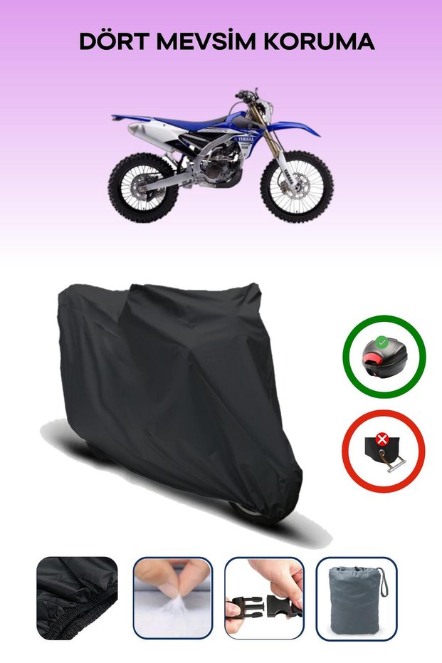 Black Rear Bag Compatible Yamaha Wr 250 F Compatible Motorcycle Tarpaulin Motor Cover