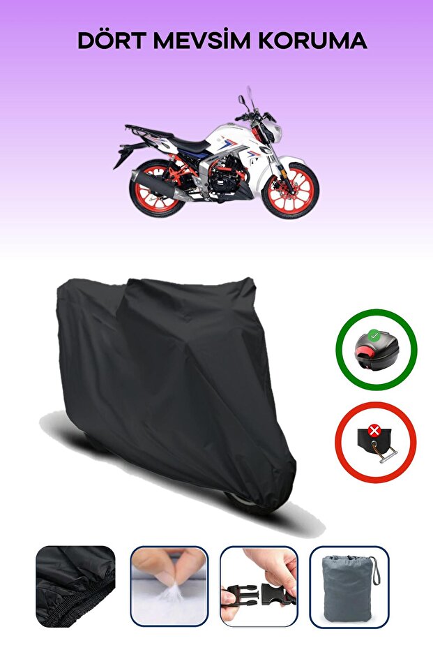 Black Rear Bag Compatible Falcon Shark 188 Compatible Motorcycle Tarpaulin Motor Cover