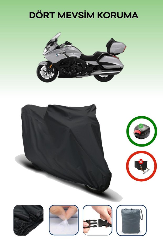 Black Rear Bag Compatible Bmw K 1600 Grand America Compatible Motorcycle Tarpaulin Motor Cover