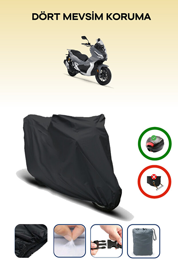 Black Rear Bag Compatible Rks Freccia 125 Compatible Motorcycle Canvas Motor Cover