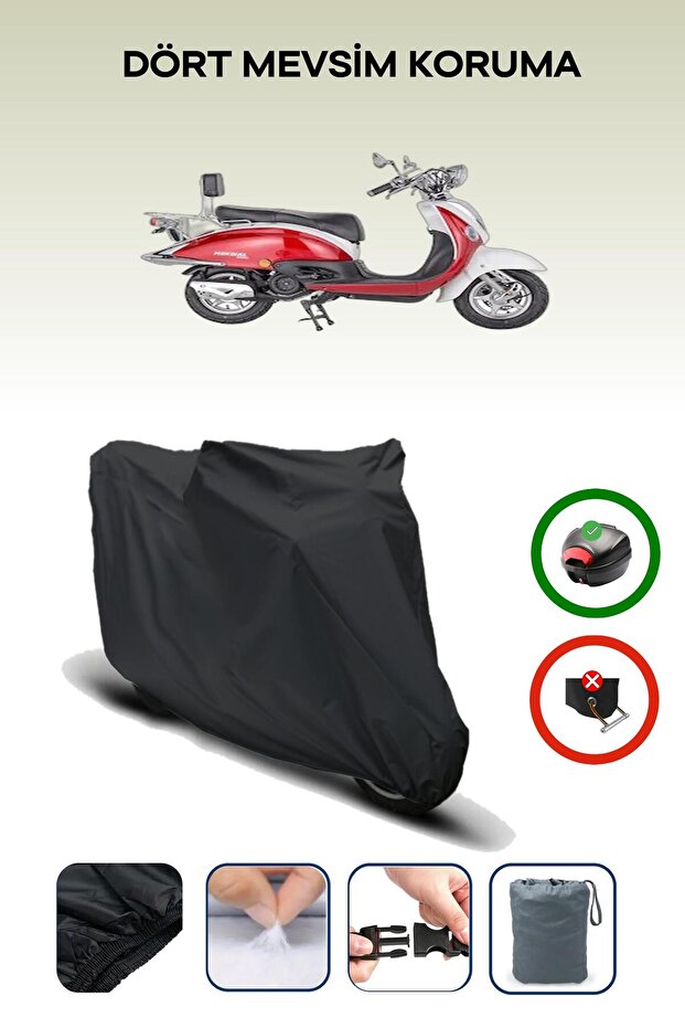 Black Rear Bag Compatible Mondial 125 Zn Compatible Motorcycle Canvas Motor Cover