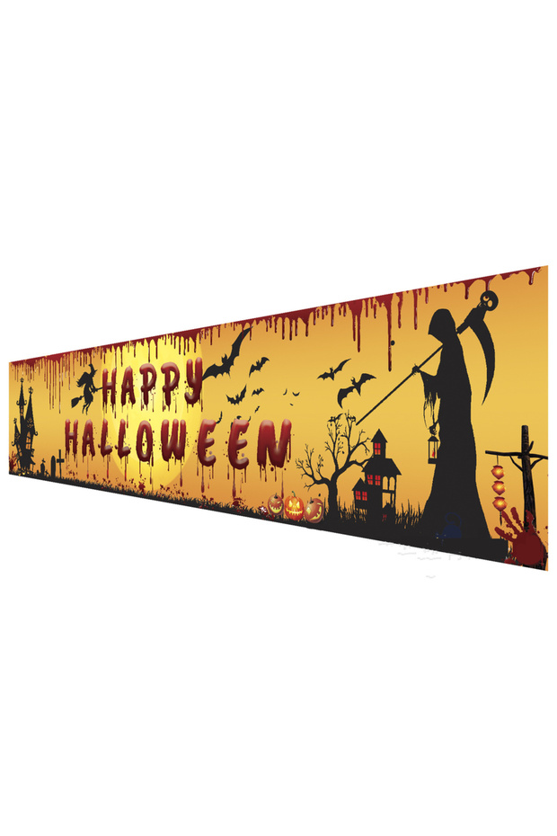 250x48cm Halloween 004 Happy Halloween Banner 250cm Long Hanging Halloween Banner with Pumpkin Terro