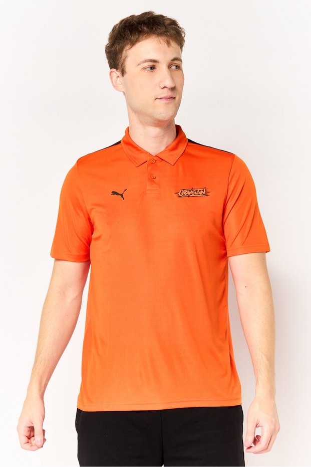 Men Sportswear Fit Short Sleeve Outdoor Polo Shirt, Orange