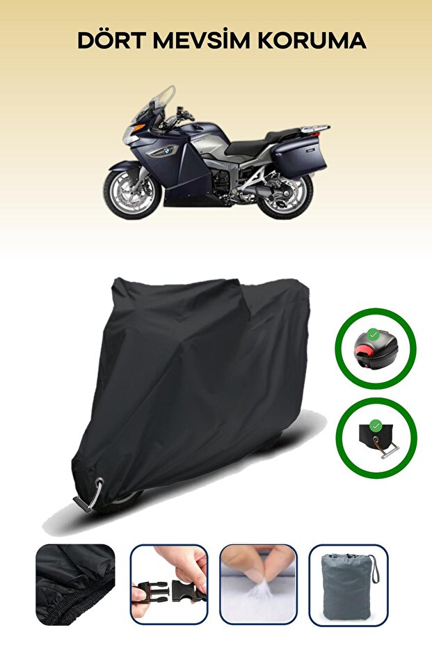 Black Rear Case and Lock Compatible Bmw K 1300 Gt Compatible Motor Tarpaulin