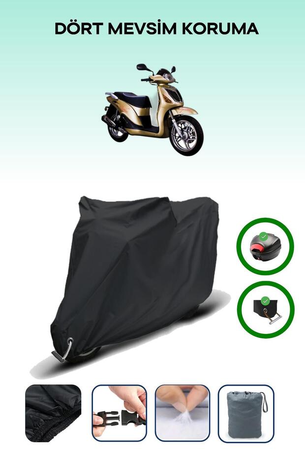 Black Rear Bag and Lock Compatible Dorado Daphne Compatible Motor Tarpaulin