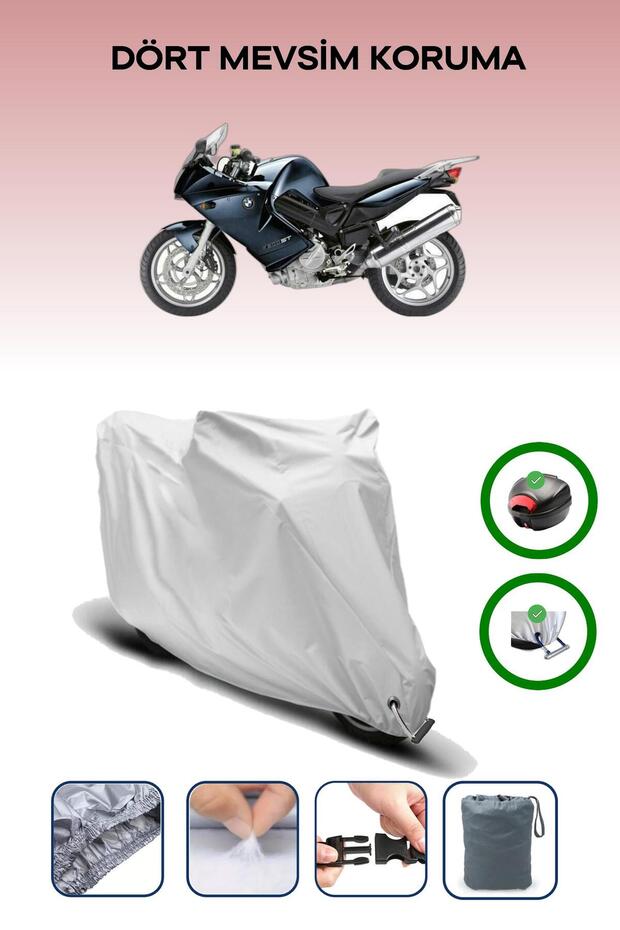Gray Tail Bag and Lock Compatible Bmw F 800 St Compatible Motor Tarpaulin