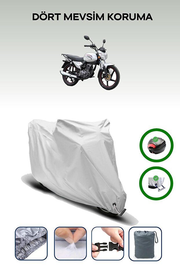 Gray Rear Bag and Lock Compatible Kuba Razore 100 Compatible Motorcycle Cover