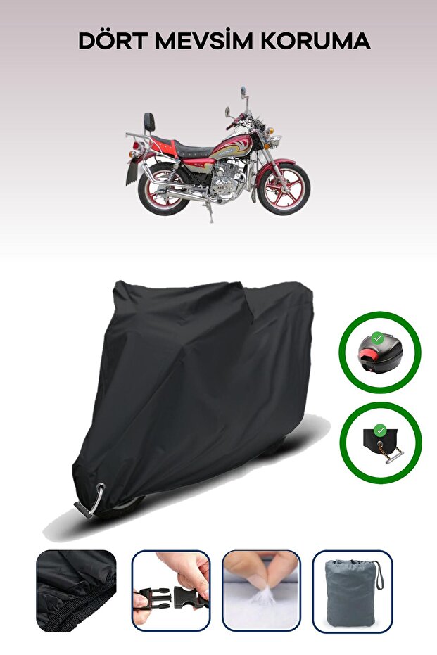 Black Rear Bag and Lock Compatible Arora Ar 200-16C Jaguar Compatible Motor Tarpaulin