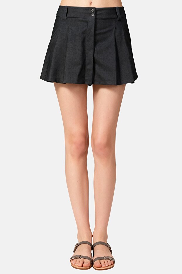 Women Plain Mini Skirt, Black