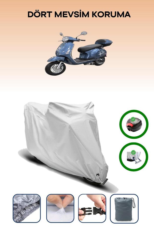 Gray Rear Bag and Lock Compatible King Motor Rana Compatible Motor Tarpaulin