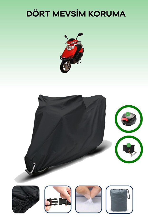 Black Rear Bag and Lock Compatible Altai Carrier 110 Pro Compatible Motor Tarpaulin