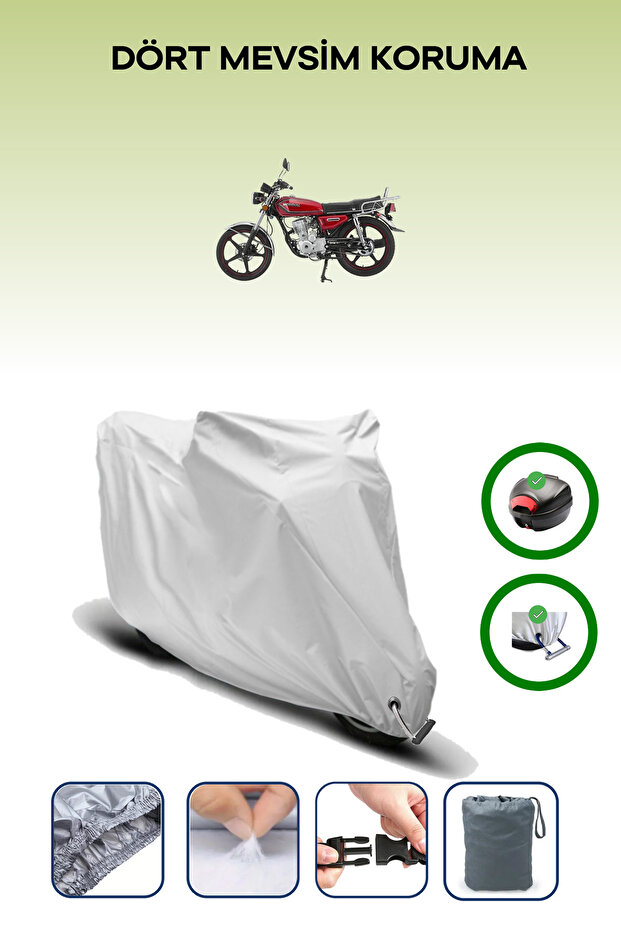 Gray Rear Bag and Lock Compatible Mondial 50 Uag Compatible Motor Tarpaulin