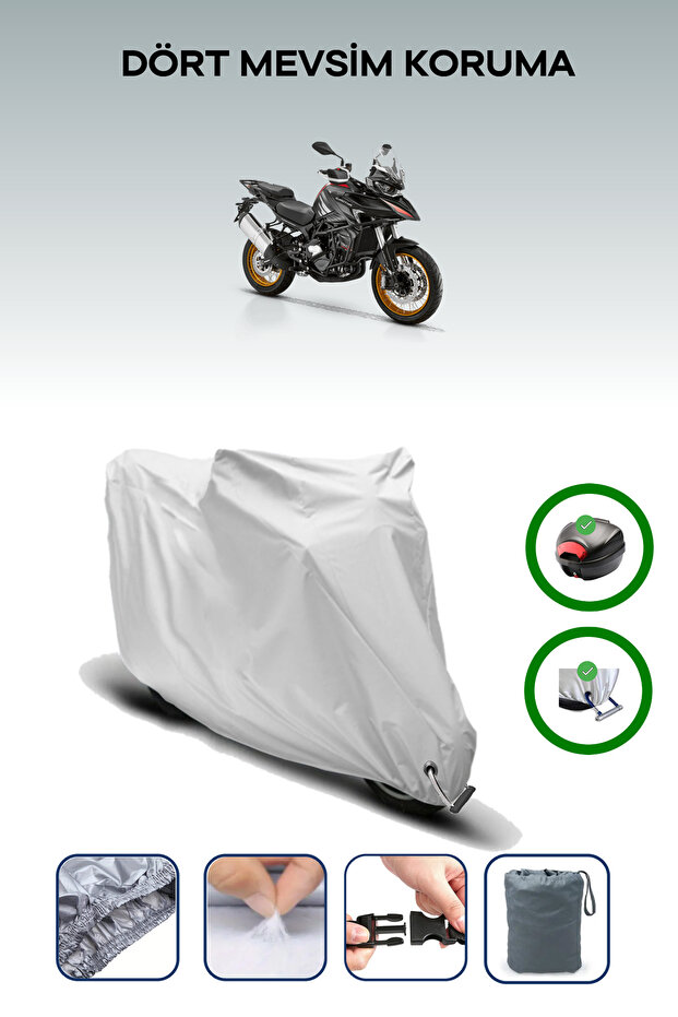 Gray Rear Bag and Lock Compatible Rks Srt800Sx Compatible Motor Tarpaulin