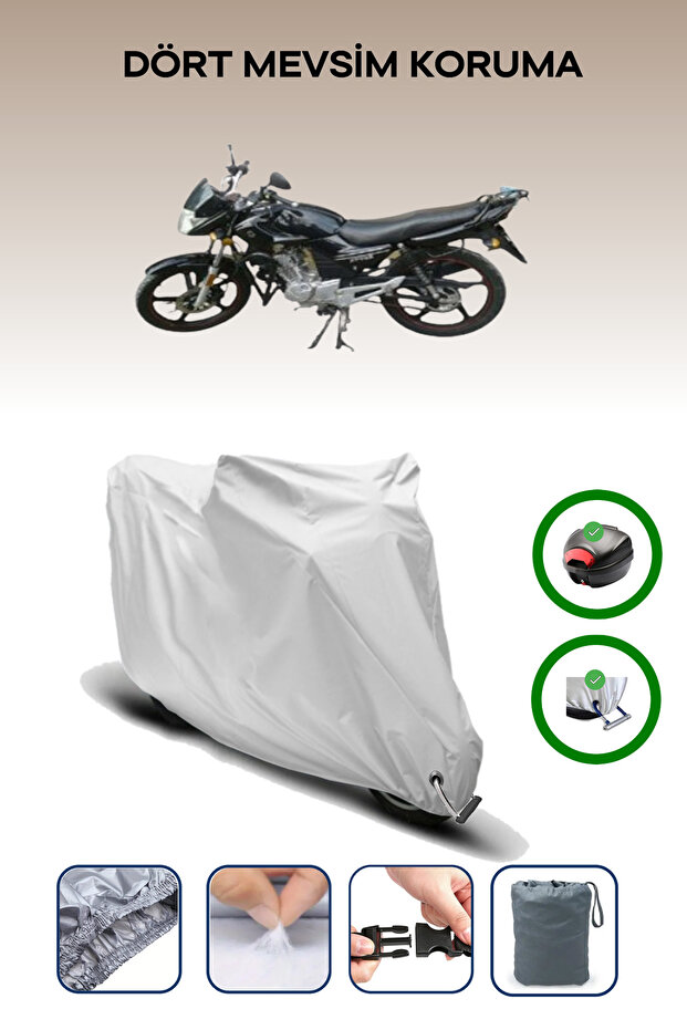 Gray Rear Bag and Lock Compatible Kuba Xf 139 Compatible Motor Tarpaulin