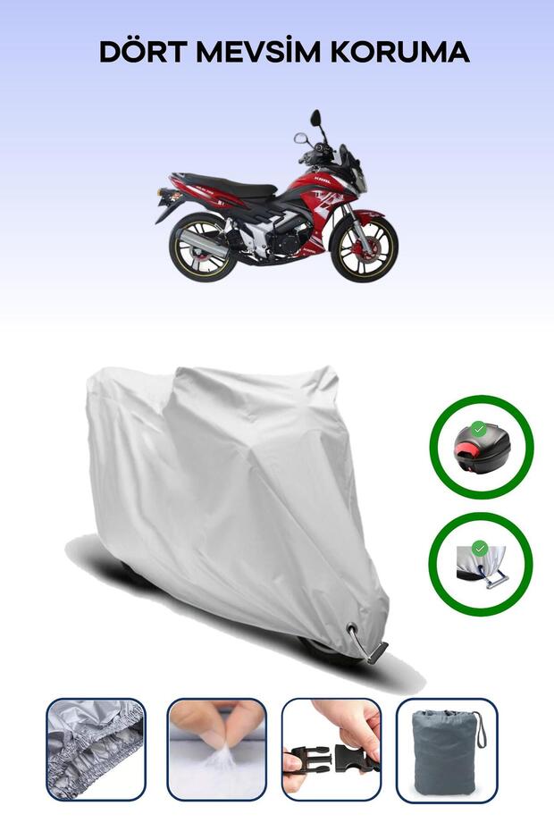 Gray Rear Bag and Lock Compatible King Motor Kr-100-16 Compatible Motor Tarpaulin