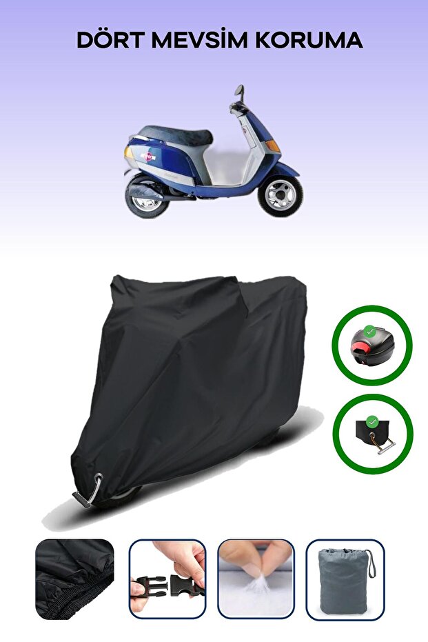 حقيبة خلفية سوداء وقماش محرك متوافق مع Piaggio Sfera 80