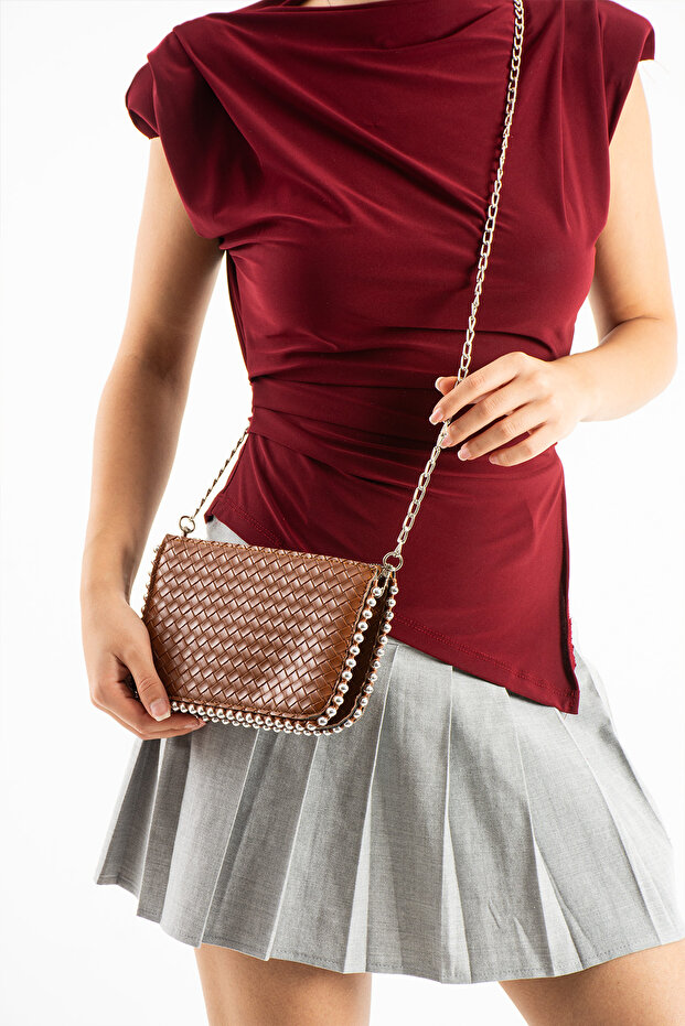 mini boncuklu çanta - 1