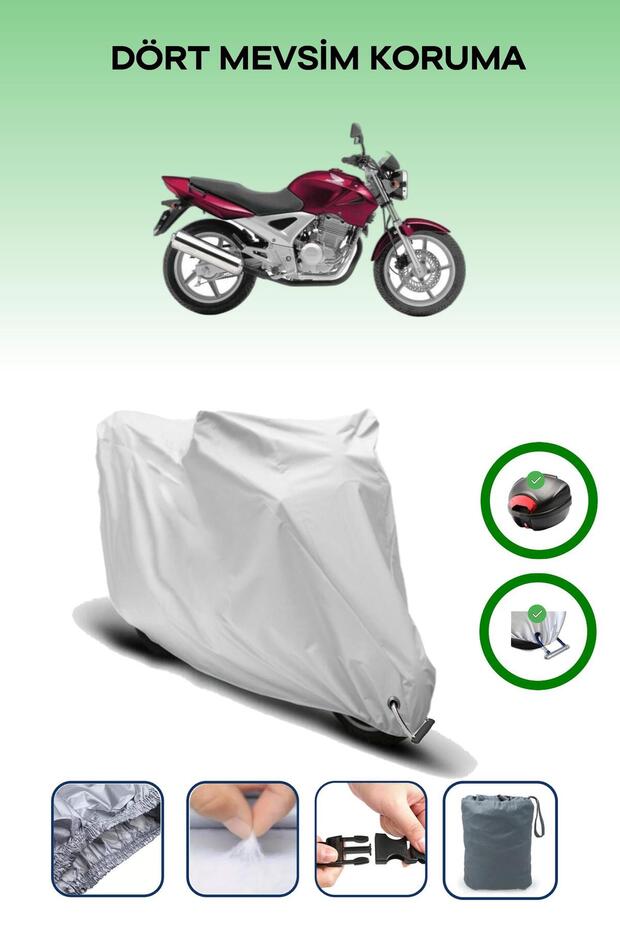 Gray Rear Bag and Lock Compatible Honda Cbf 250 Compatible Motorcycle Tarpaulin