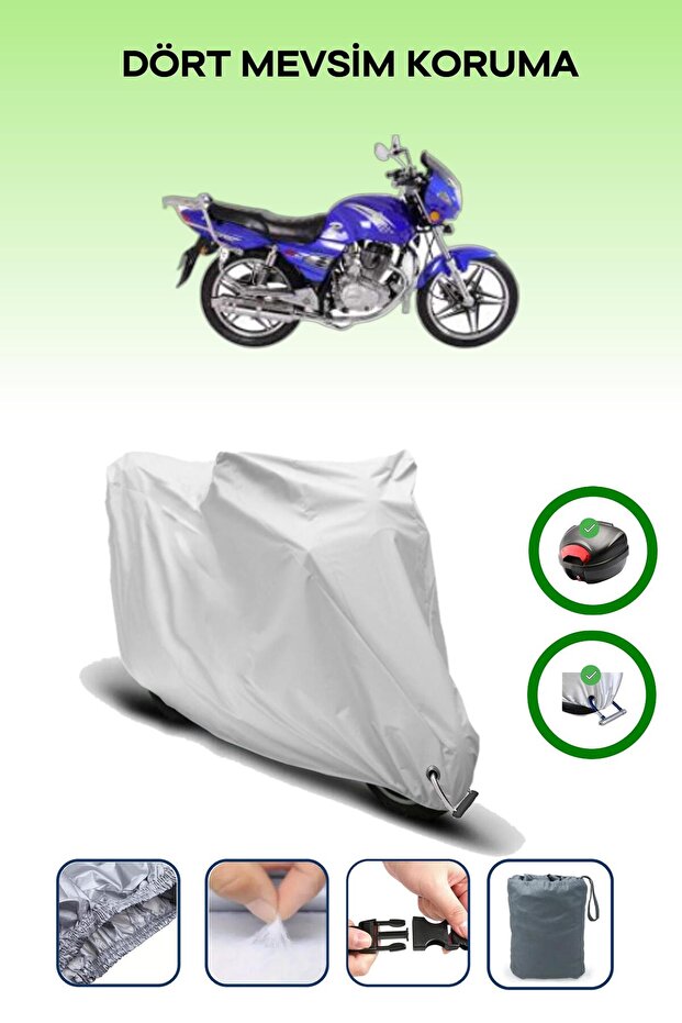Gray Rear Bag and Lock Compatible Kuba Sl150-9 Compatible Motor Tarpaulin