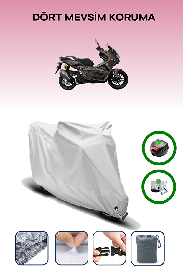 Gray Rear Bag and Lock Compatible Yuki Lb150T-8 Compatible Motor Tarpaulin