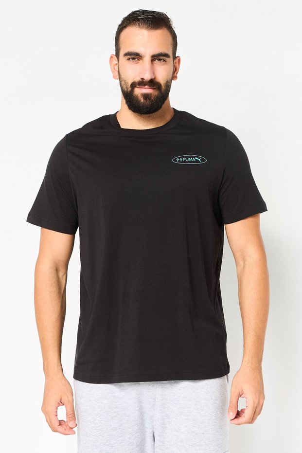 Men Sportswear Fit Short Sleeve Outdoor T-Shirt, Black