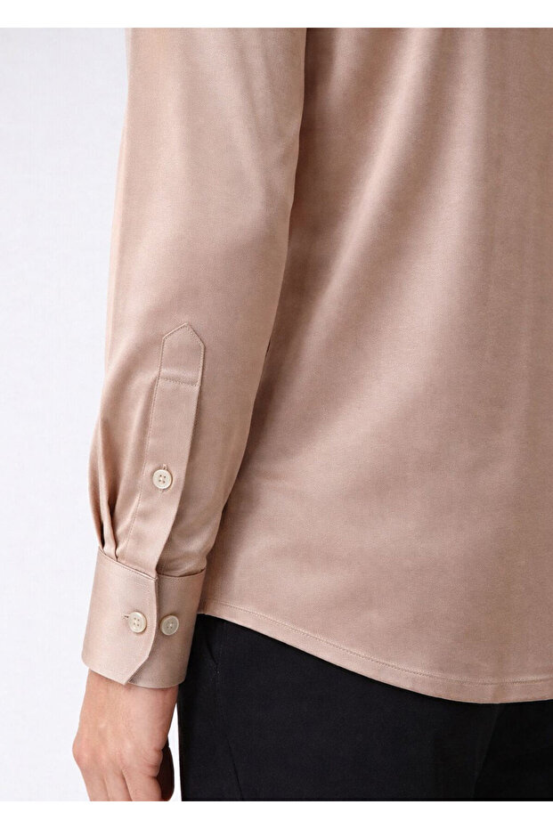 Bej Renk Örme Gömlek - 2