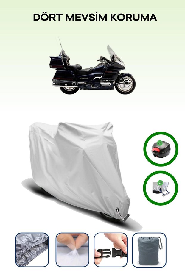 Gray Tail Bag and Lock Compatible Honda Goldwing Gl 1500 Se Compatible Motorcycle Tarpaulin