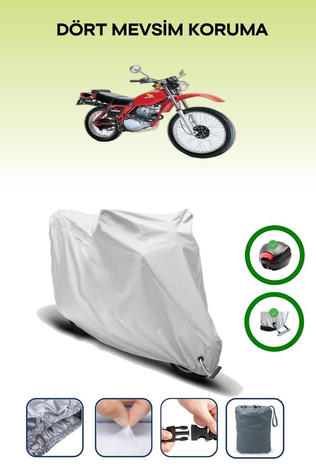 Gray Rear Bag and Lock Compatible Honda XL 250 Compatible Motorcycle Tarpaulin