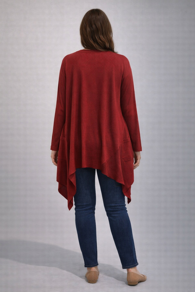 Asimetrik Triko Hırka - 3