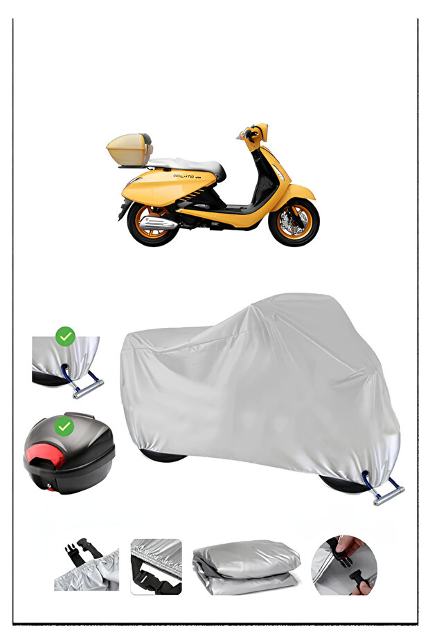 Gray Rear Bag and Lock Compatible Yuki Gelato 125 Compatible Motorcycle Cover
