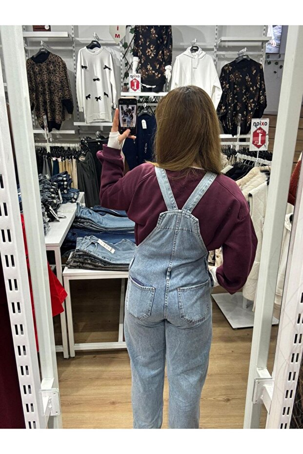 Denim Basic Salopet Tulum - 3