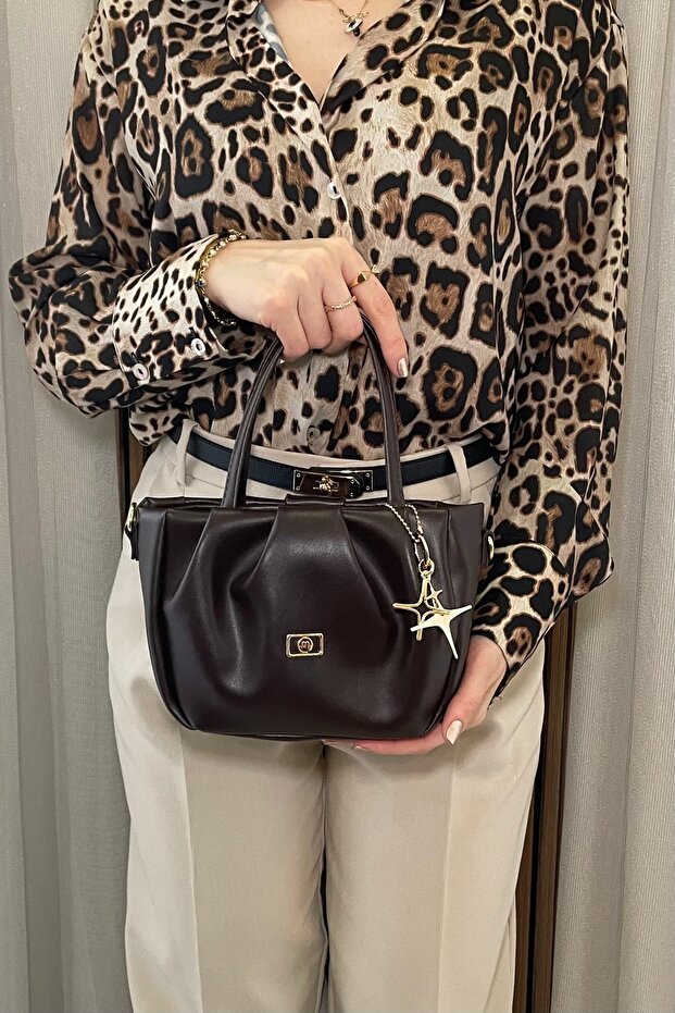 Women's Bitter Brown Handbag - Adjustable Long Strap, Charm Gift - Fibag